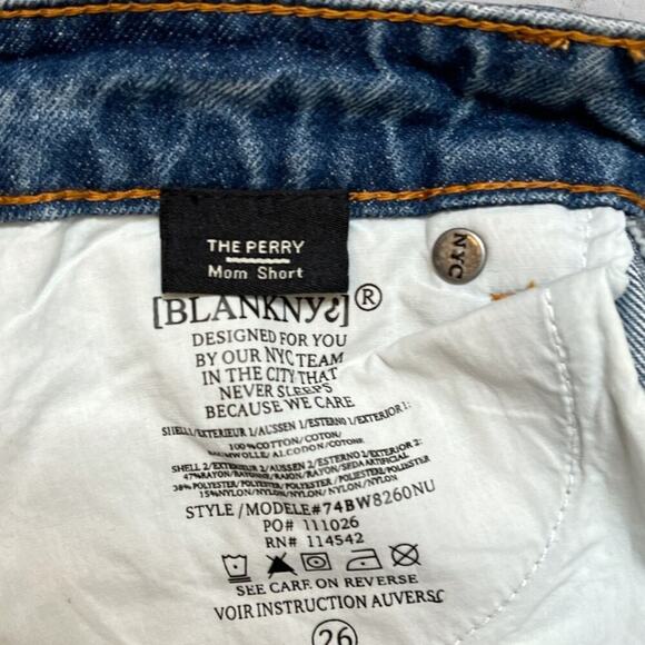 NWT Blank NYC The Perry Mom Shorts High Waist Distressed Size 26 - Picture 5 of 9